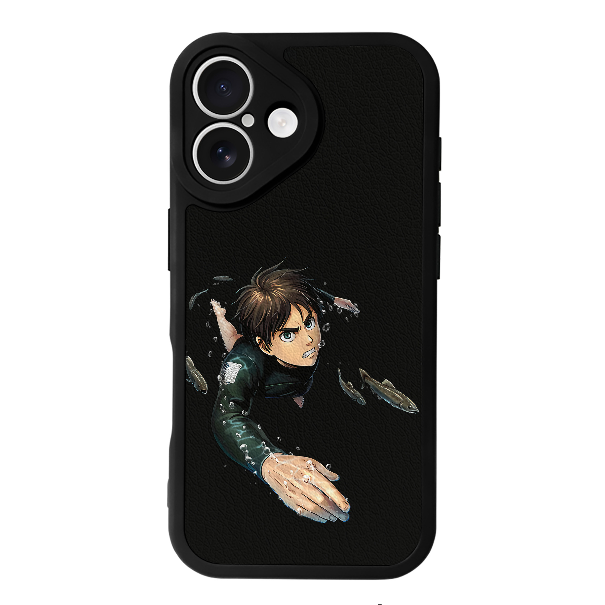 （画像用） 進撃の巨人 エレン･イェーガー Attack on Titan Eren Jäger 【iPhone 16シリーズ対応】シリコンスマホケース（レザー調） 材質：シリコン
